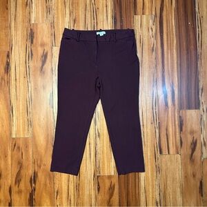 Liz Claiborne Women’s Ankle Trouser Pants Maroon